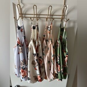 Floral tanks ~ lot of 4!